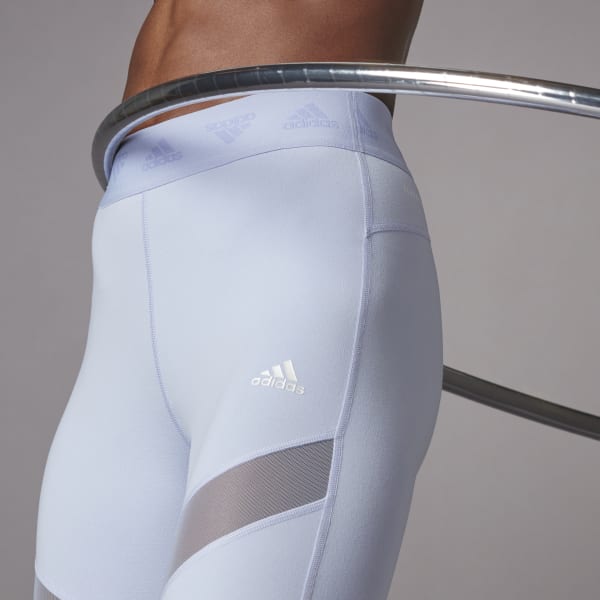 Buy Adidas Hyperglam Mesh-paneled Stretch Leggings - Purple At 60% Off