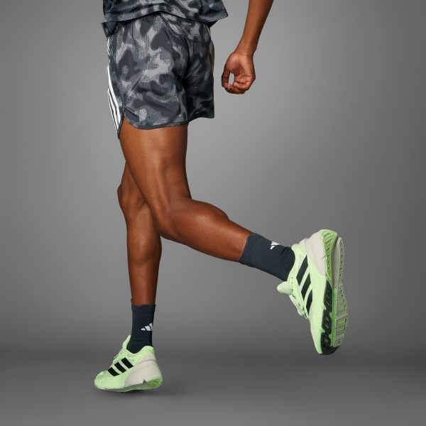 Grijs Own the Run 3-Stripes Allover Print Short
