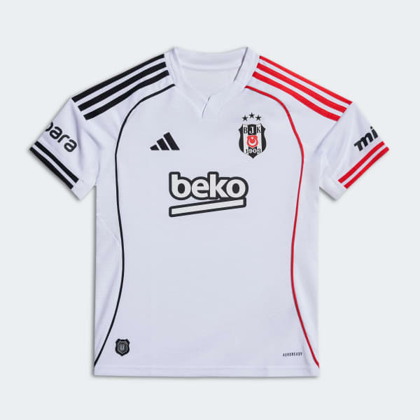 White Beşiktaş JK 25/26 Home Jersey Kids