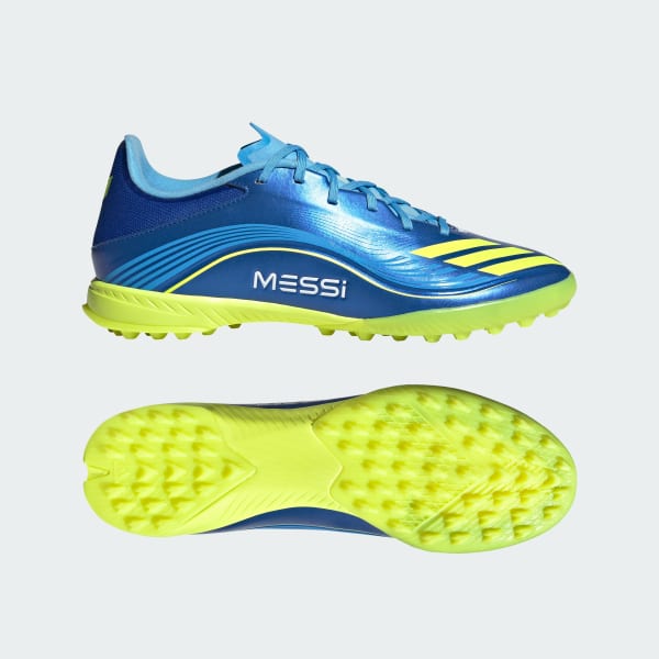Niebieski Buty piłkarskie dla dzieci F50 Messi League Turf