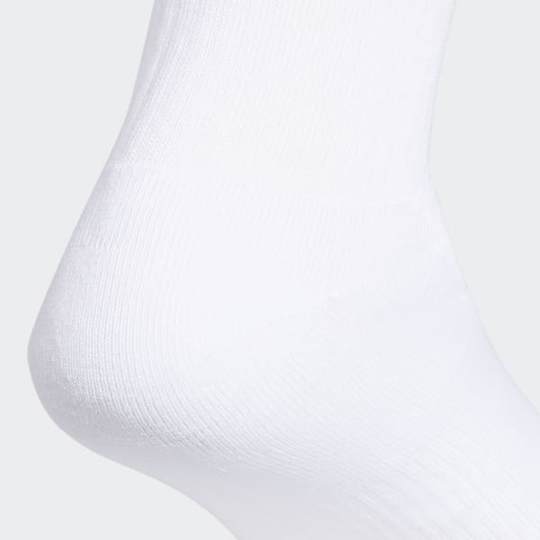 White Trefoil Crew Socks 6 Pairs