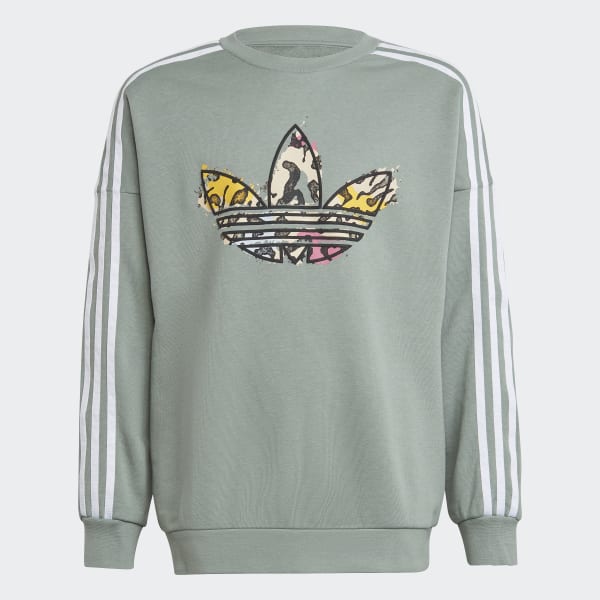 zelená Mikina Animal Print Crew