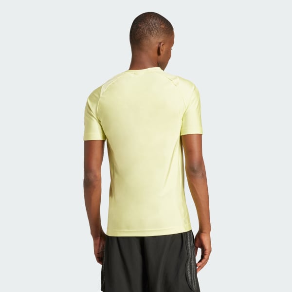 Yellow Fashion Cut Line T-Shirt