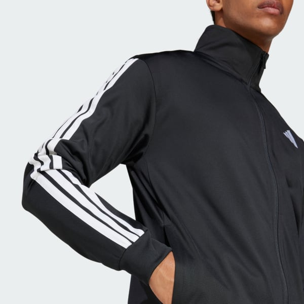 adidas 3-Stripes Tricot Regular Track Jacket - Black | Free