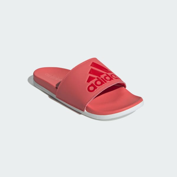 Adidas cloudfoam slides red sales