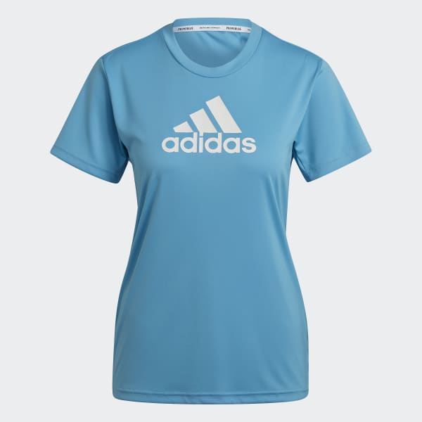 Azul Playera Primeblue Designed 2 Move Logo Sport