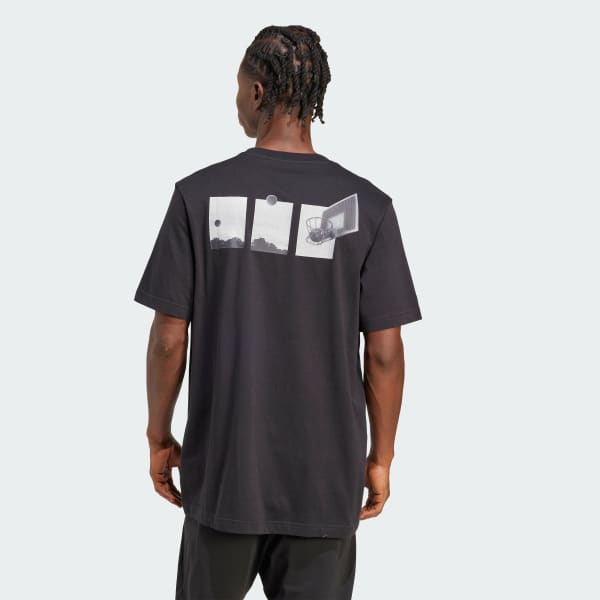 Negro Playera Lens Power Of Three Hoop Graphic
