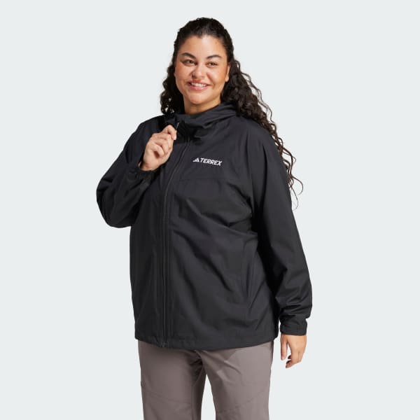 Plus size black windbreaker best sale