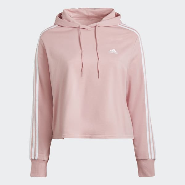 Rose Hoodie Essentials Crop 3-Stripes (Grandes tailles) WO387