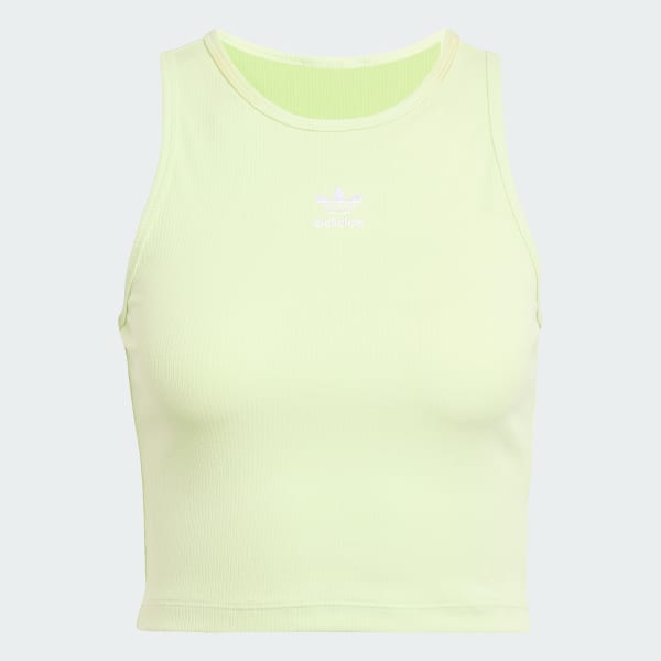 Verde Camiseta sin Mangas Essentials Acanalada