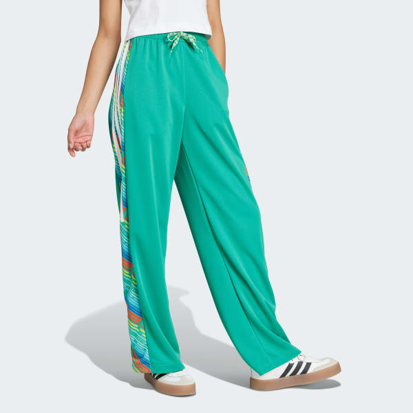 Green Emerging Harmony Wide Track Pants