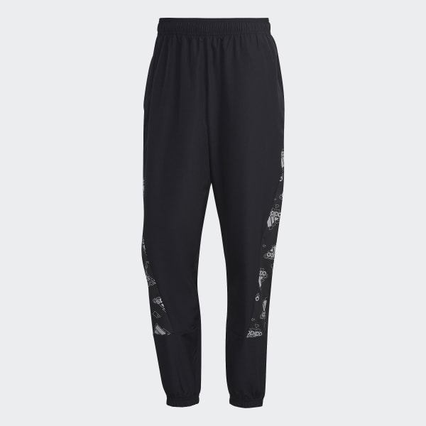 Schwarz Woven Allover Print Trainingsanzug UV642