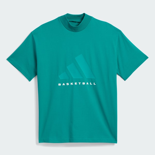 สีเขียว เสื้อยืดผ้าฝ้ายเจอร์ซีย์ One Basketball