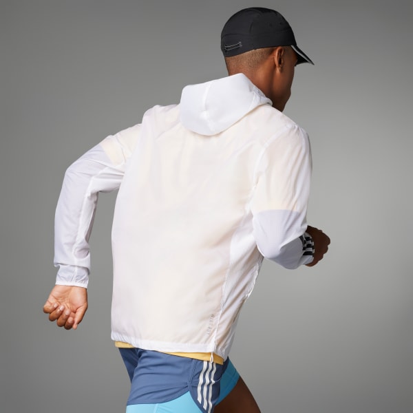 Blanco Chaqueta Own The Run 3 Rayas