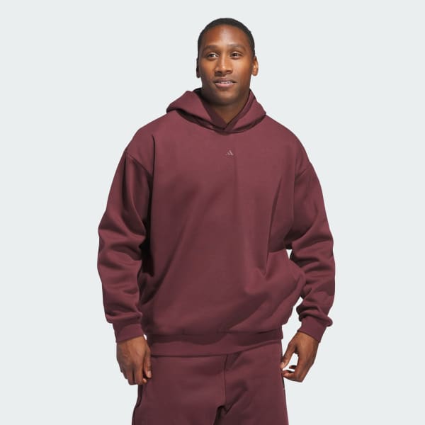 Granate Polerón con Capucha Tela Fleece adidas Basketball (Unisex)