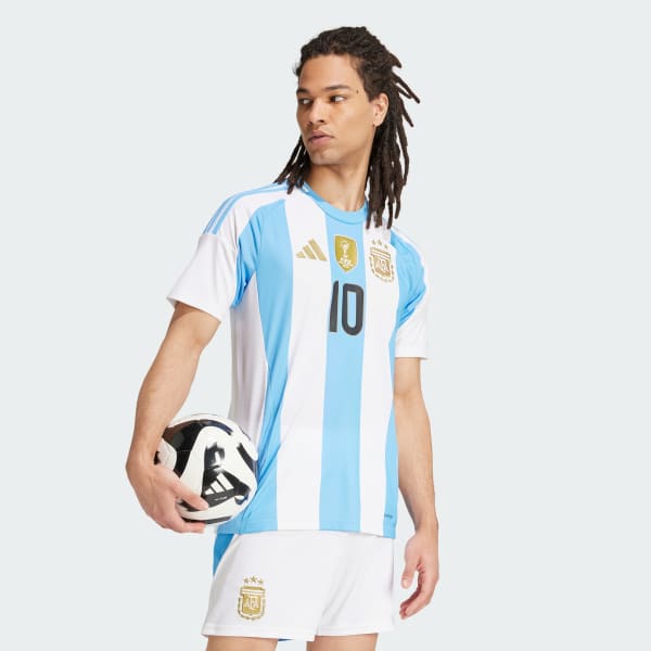 White Argentina 24 Messi Home Jersey