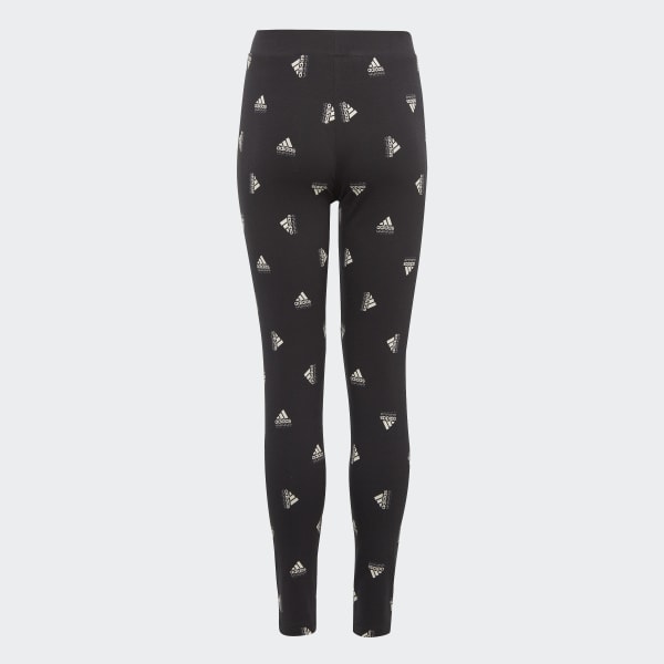 Negro Mallas de Algodón Estampadas Brand Love Corte Medio