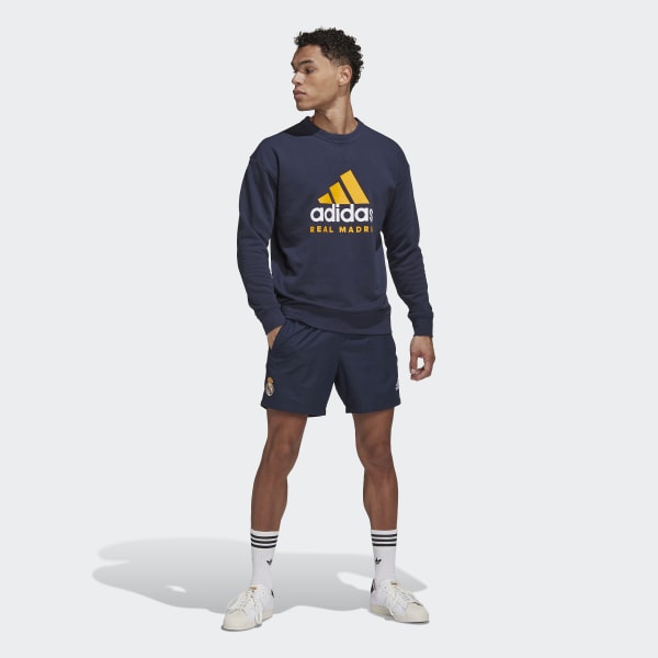 modrá Mikina Real Madrid DNA Crew M1333