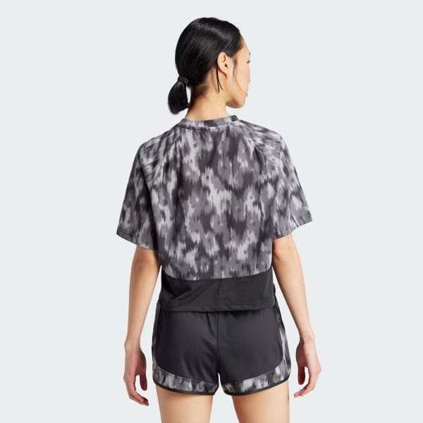 Black Train Essentials Allover Print Flower Tie-Dye T-Shirt