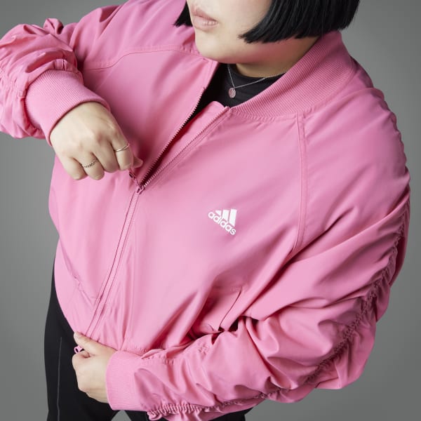 Adidas pink bomber jacket womens shop
