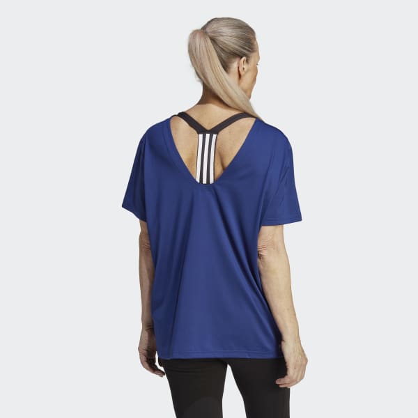 Azul Remera de Entrenamiento Holgada