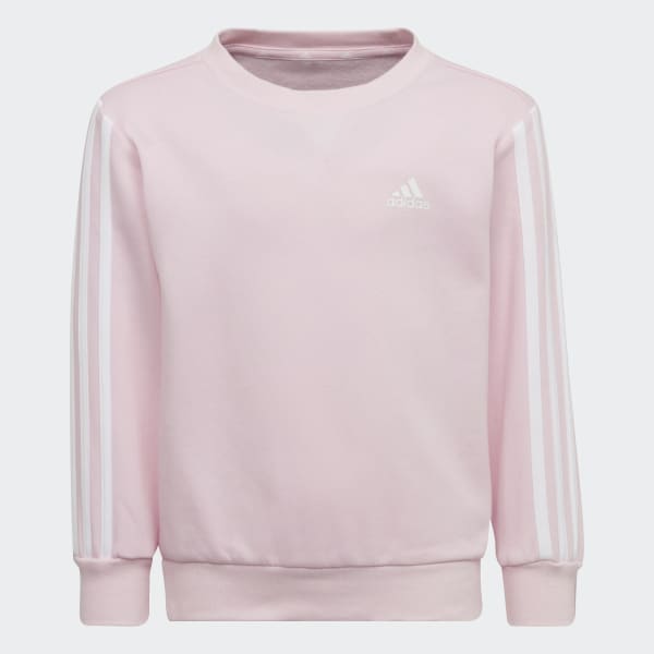 Baya Casa de la carretera detección Sudadera cuello redondo Essentials 3 bandas - Rosa adidas | adidas España