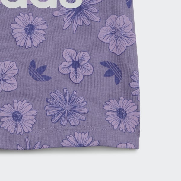 adidas Floral Tee and Shorts Set Purple adidas Canada