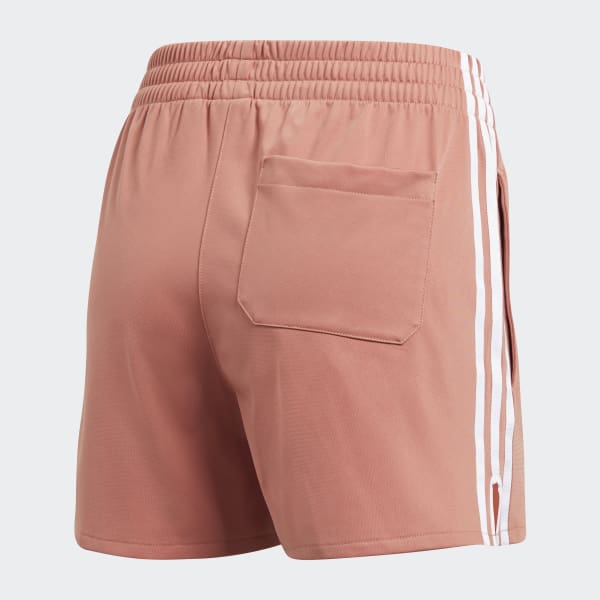 adidas 3 stripe poly shorts pink