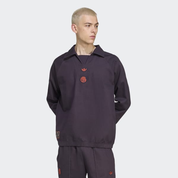 トップス adidas FC Bayern Terrace Icon Drill Top adidas Originals Fc bayern terrace icons drill top in shadow