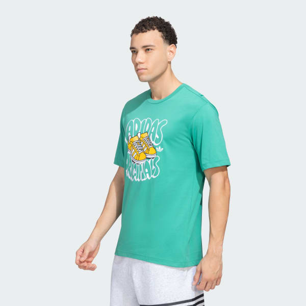 Green adidas Originals Trefoil Shoe Tee