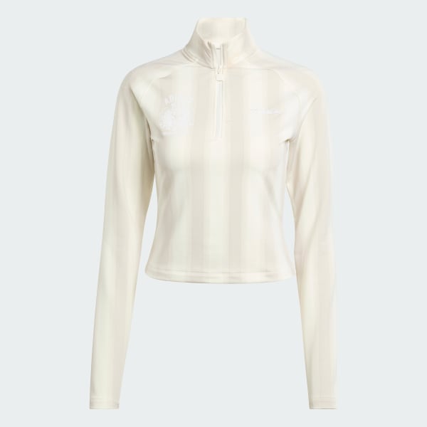 売れ筋商品|||アディダスオリジナルス Tシャツ レディース トップス HALF-ZIP GRAPHIC FOOTBALL  - Long sleeved top - off white adidas Half-Zip Graphic Football Long-Sleeve Top - White
