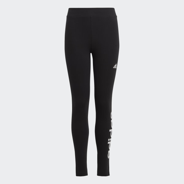 Schwarz Essentials Linear Logo Cotton Leggings
