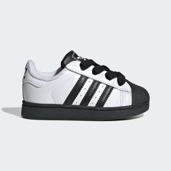 White Superstar II Comfort Closure Elastic Lace Shoes