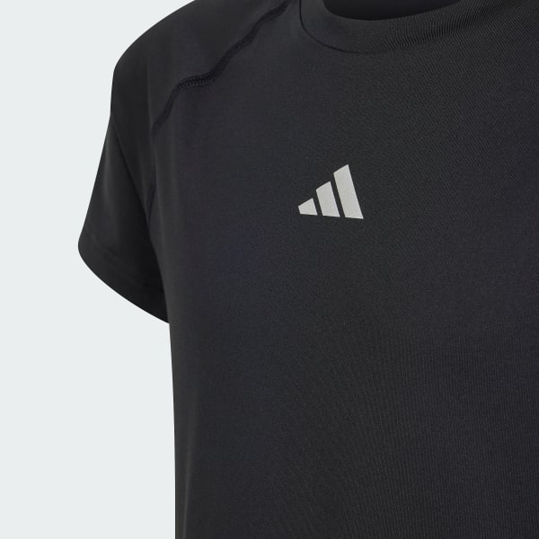 Girls black adidas t shirt store