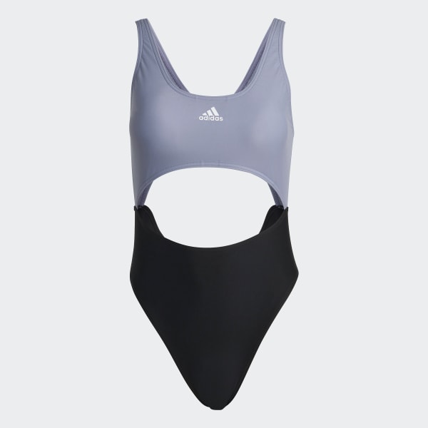 Fioletowy Colorblock Swimsuit