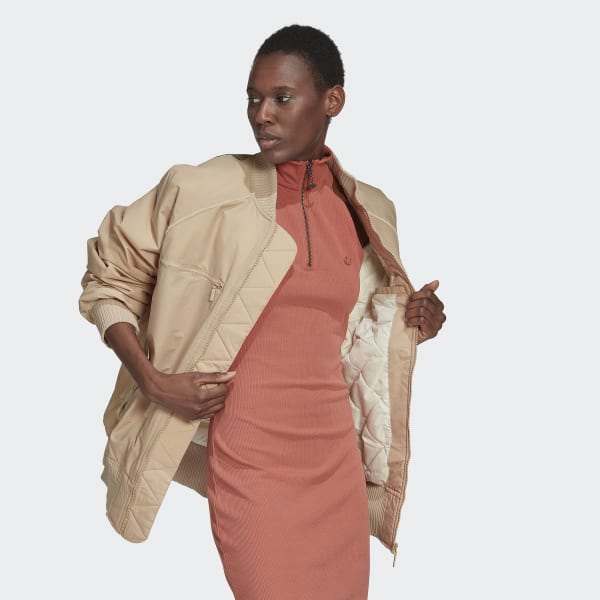 Beige Bomber Jacket HI549