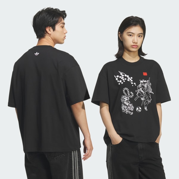 ブラック サムライ半袖Tシャツ