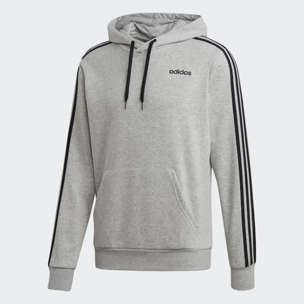 grey adidas hoodie with white stripes