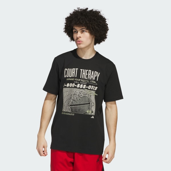 สีดำ เสื้อยืดพิมพ์ลาย Court Therapy