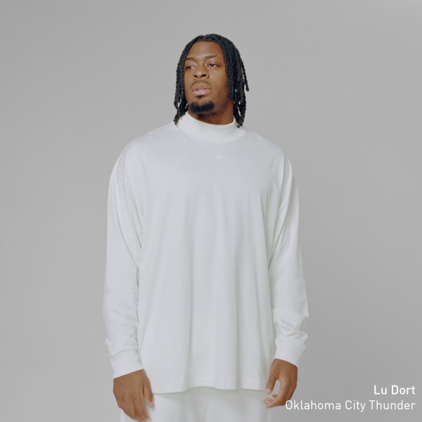 blanc T-shirt de basketball à manches longues (Non genré)