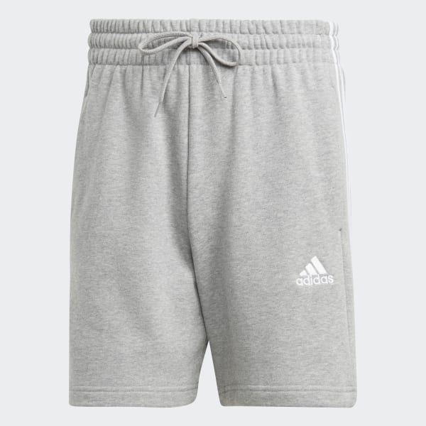 Grey Essentials French Terry 3-Stripes Shorts