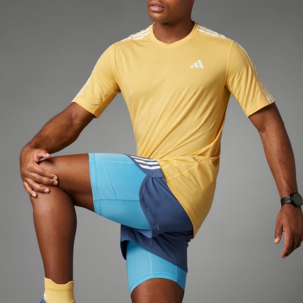 adidas Own The Run 3-Stripes 2-in-1 Shorts - Blue | adidas Canada