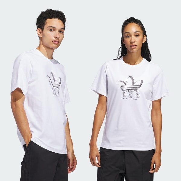 Branco Camiseta Trefoil Lift (Unissex)