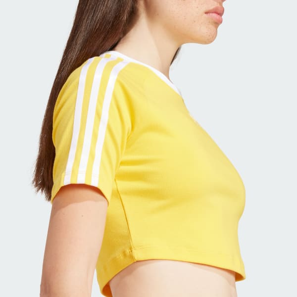 Adidas crop top yellow clearance