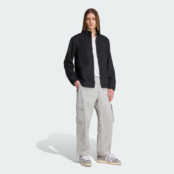 Abu-abu Celana Cargo Front Stripes Woven