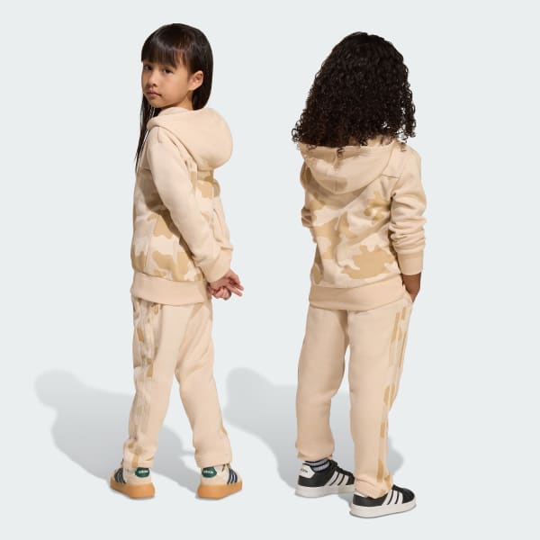 Beige Essenziali Stagionali Set Jogger in Pile Camo per Bambini Piccoli