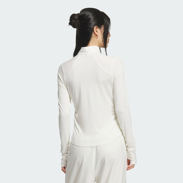 Branco CAMISOLA JUSTA DE MANGA COMPRIDA