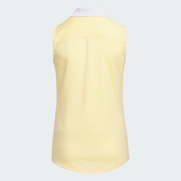 Orange Ottoman Striped Sleeveless Polo Shirt