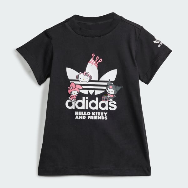 Negro Conjunto de Vestido Playera y Mallas adidas Originals x Hello Kitty
