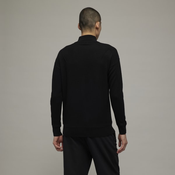 Noir Sweat-shirt Y-3 Classic Merino Blend Knit Half-Zip D6553
